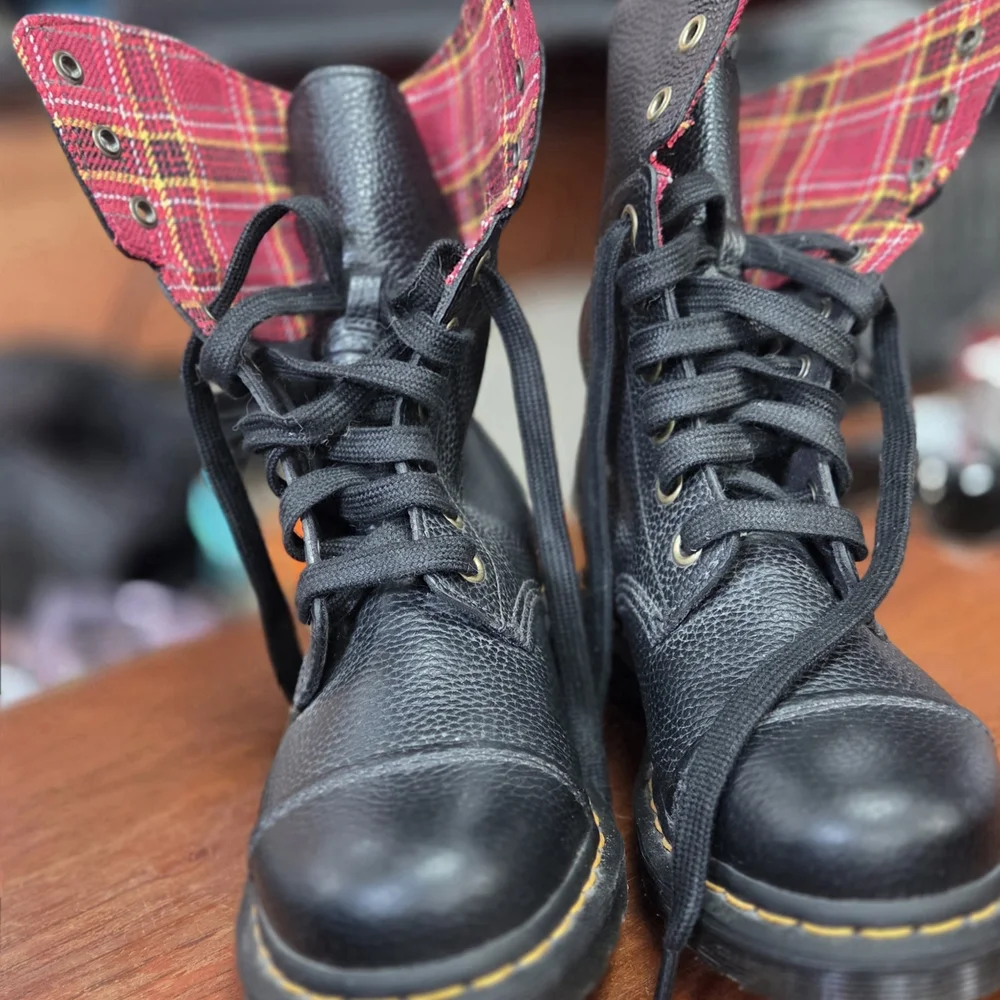 Dr. Martens Aimalita Fold Down Plaid Boot - Picture 1 of 6